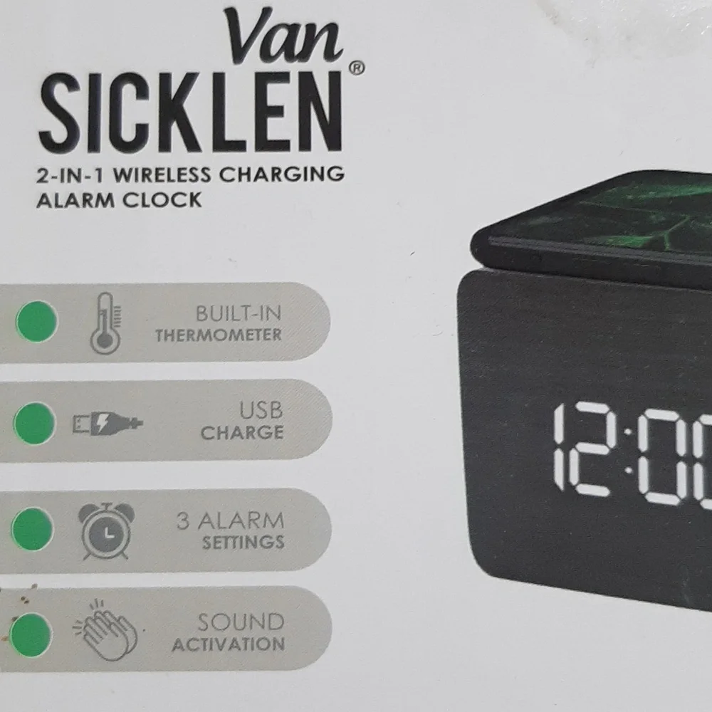 Van Sicklen 2 in 1 Wireless Charging Alarm Clock